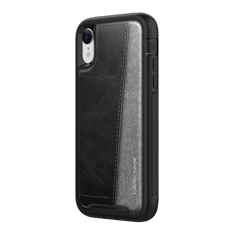 For iPhone XR Shockproof PC + TPU + PU Leather Protective Case with Card Slot