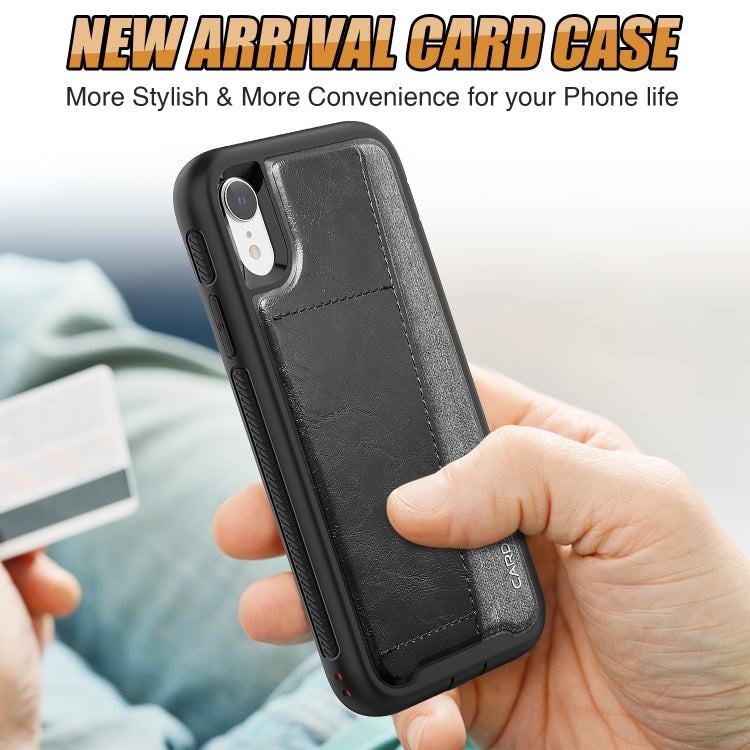 For iPhone XR Shockproof PC + TPU + PU Leather Protective Case with Card Slot