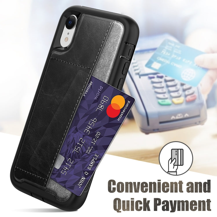 For iPhone XR Shockproof PC + TPU + PU Leather Protective Case with Card Slot