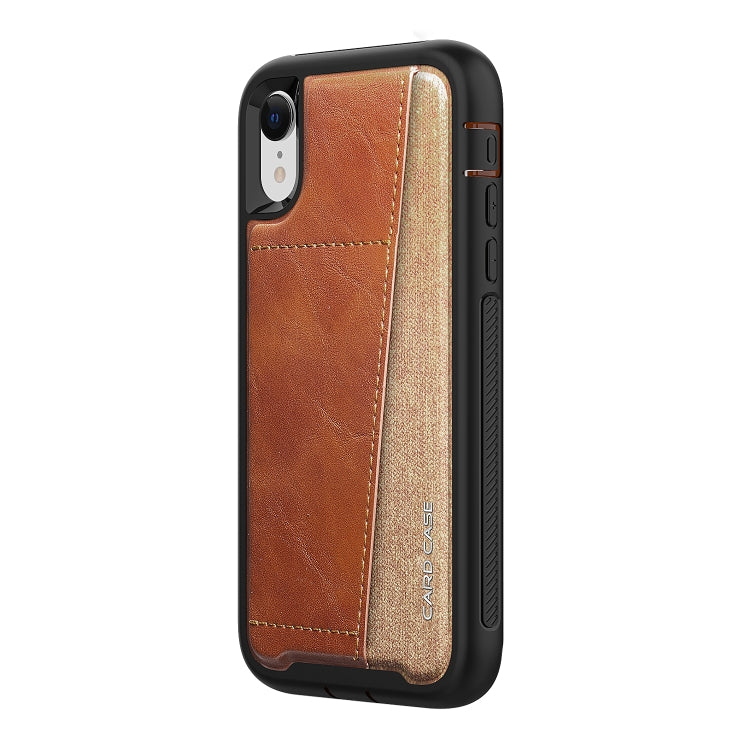 For iPhone XR Shockproof PC + TPU + PU Leather Protective Case with Card Slot