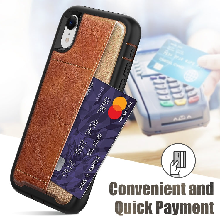 For iPhone XR Shockproof PC + TPU + PU Leather Protective Case with Card Slot