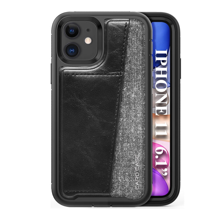 For iPhone 11 Shockproof PC + TPU + PU Leather Protective Case with Card Slot