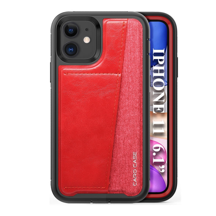 For iPhone 11 Shockproof PC + TPU + PU Leather Protective Case with Card Slot