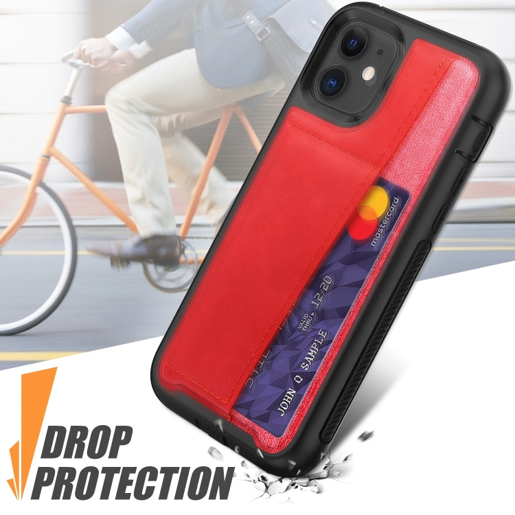 For iPhone 11 Shockproof PC + TPU + PU Leather Protective Case with Card Slot