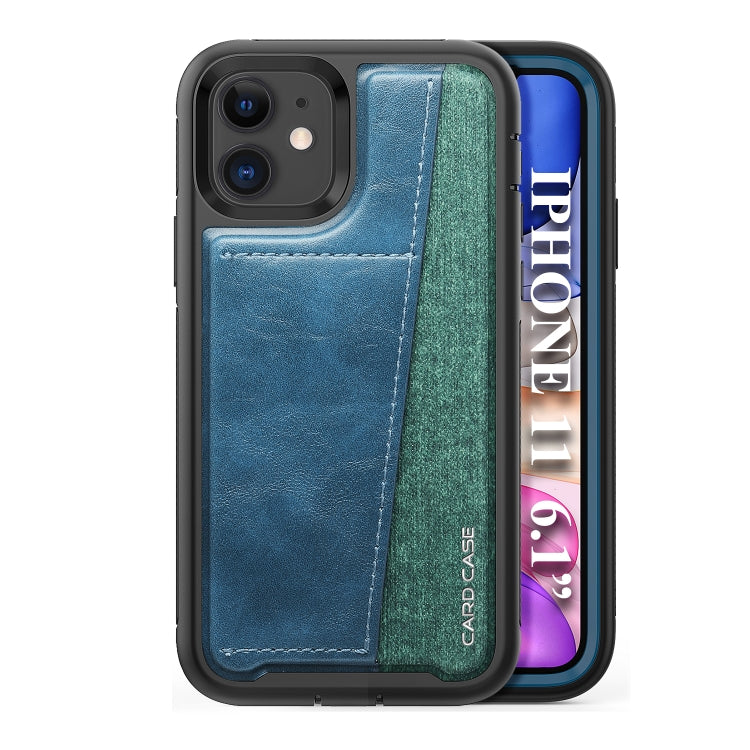 For iPhone 11 Shockproof PC + TPU + PU Leather Protective Case with Card Slot