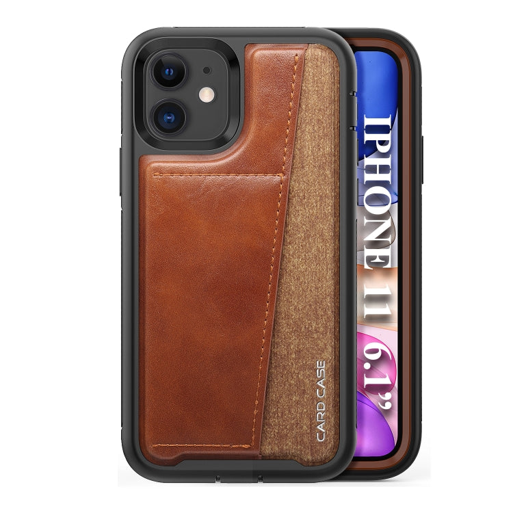 For iPhone 11 Shockproof PC + TPU + PU Leather Protective Case with Card Slot