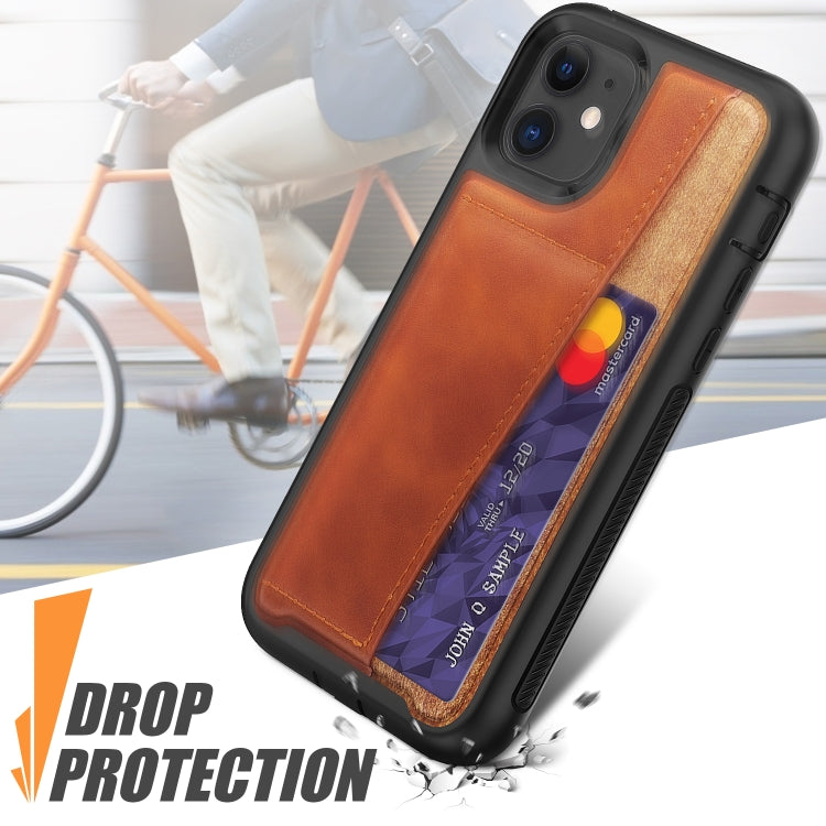 For iPhone 11 Shockproof PC + TPU + PU Leather Protective Case with Card Slot
