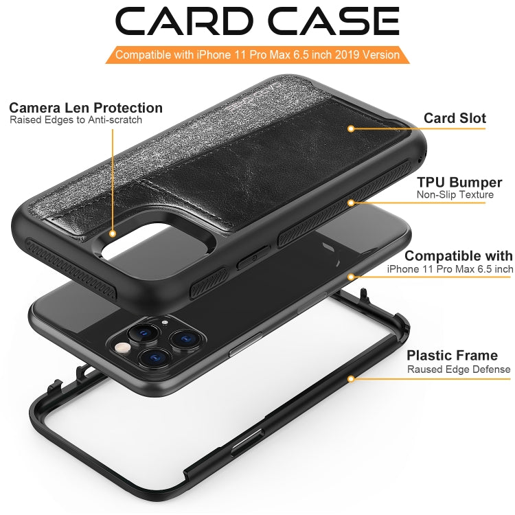 For iPhone 11 Pro Shockproof PC + TPU + PU Leather Protective Case with Card Slot