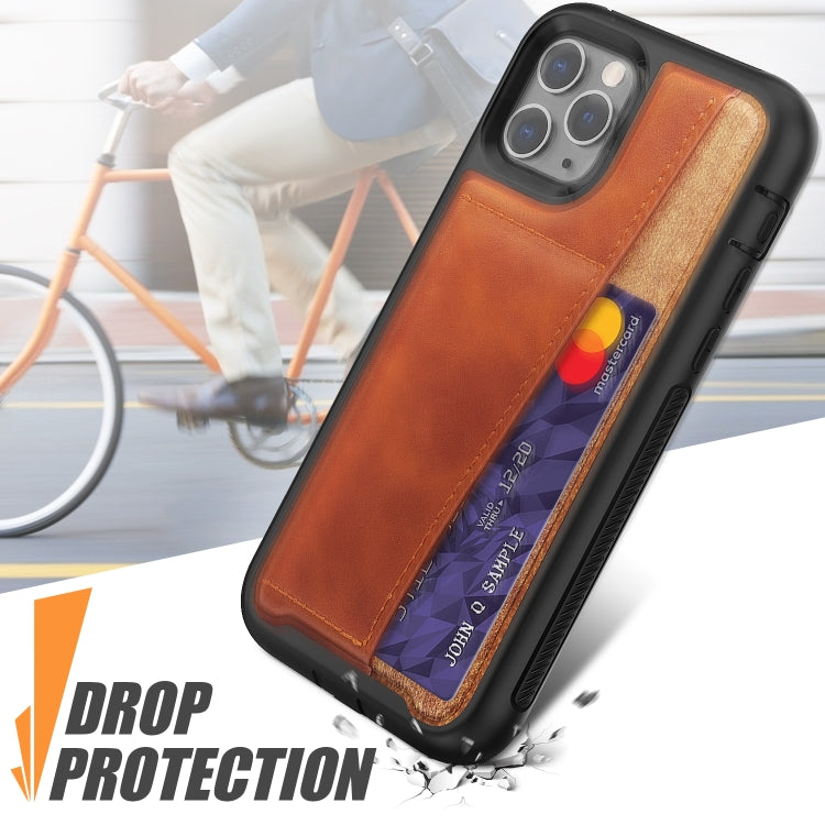 For iPhone 11 Pro Shockproof PC + TPU + PU Leather Protective Case with Card Slot