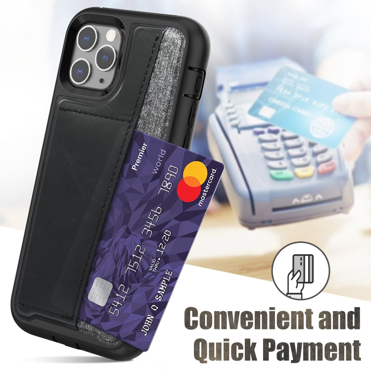 For iPhone 11 Pro Max Shockproof PC + TPU + PU Leather Protective Case with Card Slot