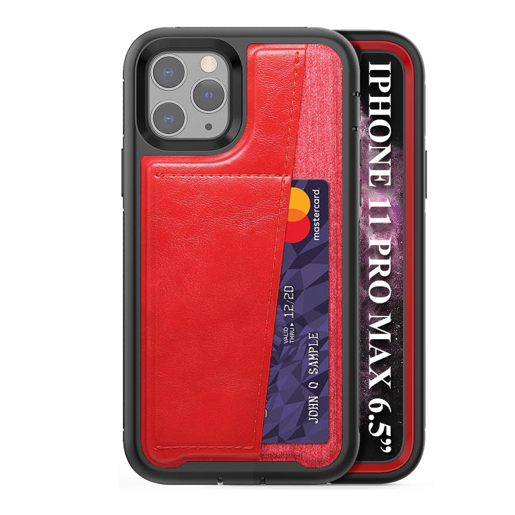 For iPhone 11 Pro Max Shockproof PC + TPU + PU Leather Protective Case with Card Slot