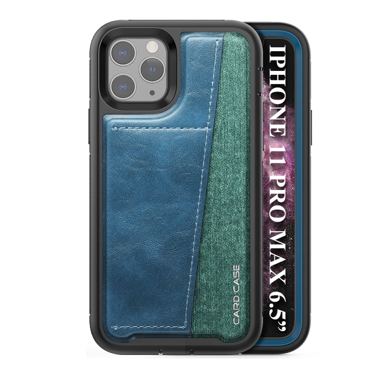 For iPhone 11 Pro Max Shockproof PC + TPU + PU Leather Protective Case with Card Slot
