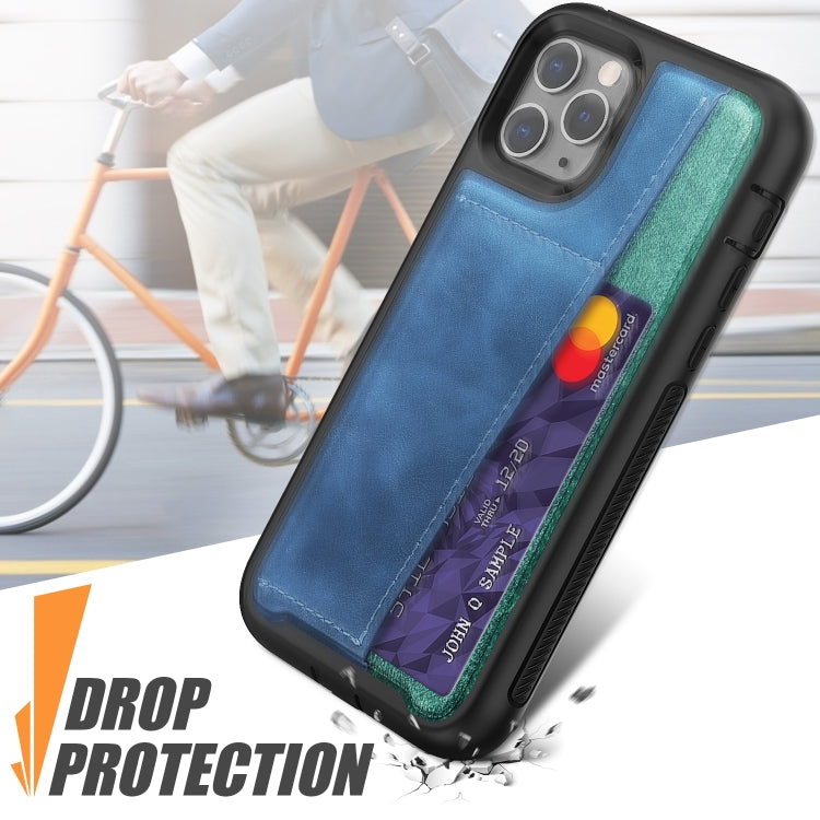 For iPhone 11 Pro Max Shockproof PC + TPU + PU Leather Protective Case with Card Slot