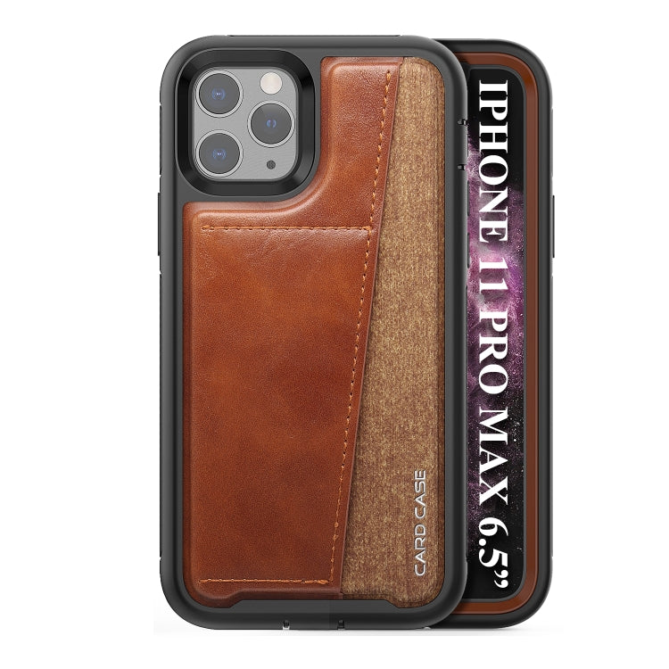 For iPhone 11 Pro Max Shockproof PC + TPU + PU Leather Protective Case with Card Slot