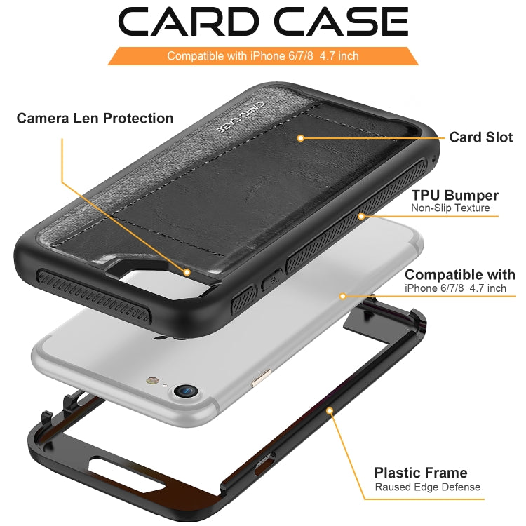 For iPhone 6 Shockproof PC + TPU + PU Leather Protective Case with Card Slot