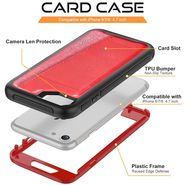 For iPhone 6 Shockproof PC + TPU + PU Leather Protective Case with Card Slot