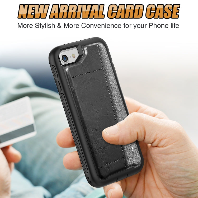 For iPhone SE 2022 / SE 2020 / 8 / 7 Shockproof PC + TPU + PU Leather Protective Case with Card Slot