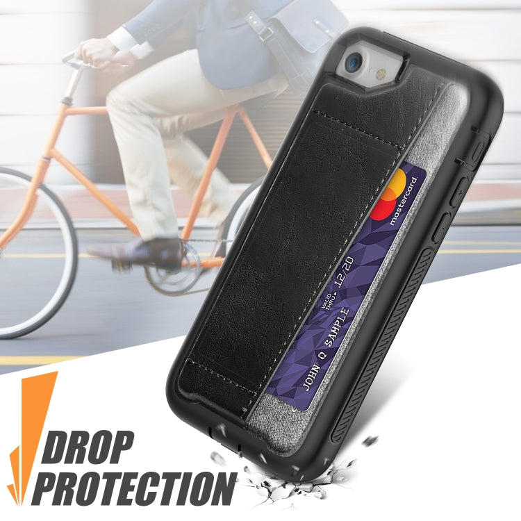For iPhone SE 2022 / SE 2020 / 8 / 7 Shockproof PC + TPU + PU Leather Protective Case with Card Slot