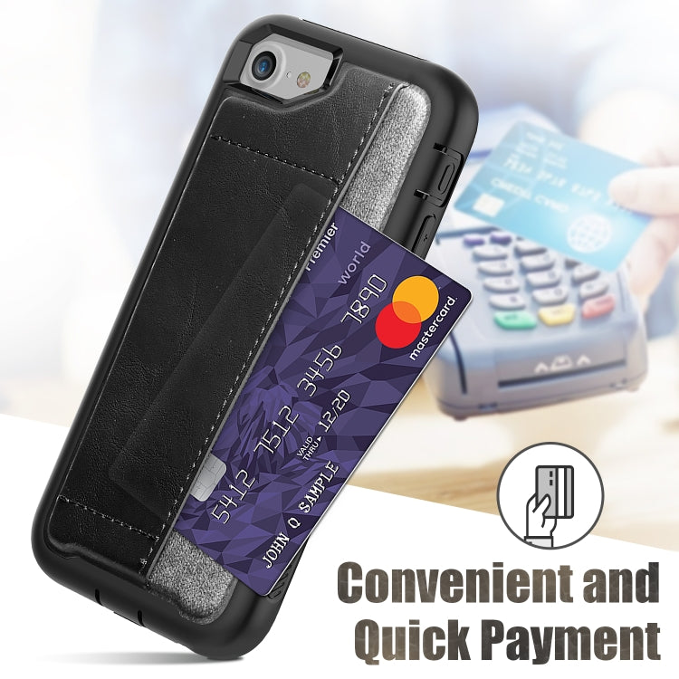 For iPhone SE 2022 / SE 2020 / 8 / 7 Shockproof PC + TPU + PU Leather Protective Case with Card Slot