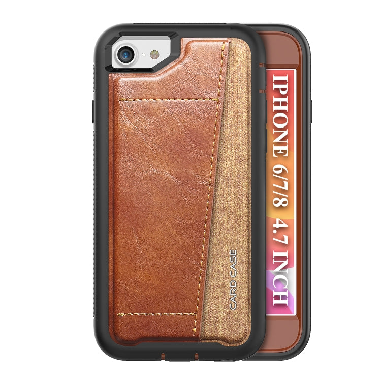 For iPhone SE 2022 / SE 2020 / 8 / 7 Shockproof PC + TPU + PU Leather Protective Case with Card Slot