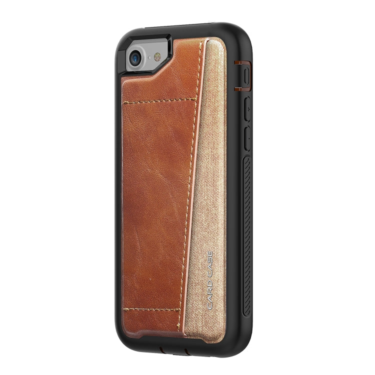 For iPhone SE 2022 / SE 2020 / 8 / 7 Shockproof PC + TPU + PU Leather Protective Case with Card Slot