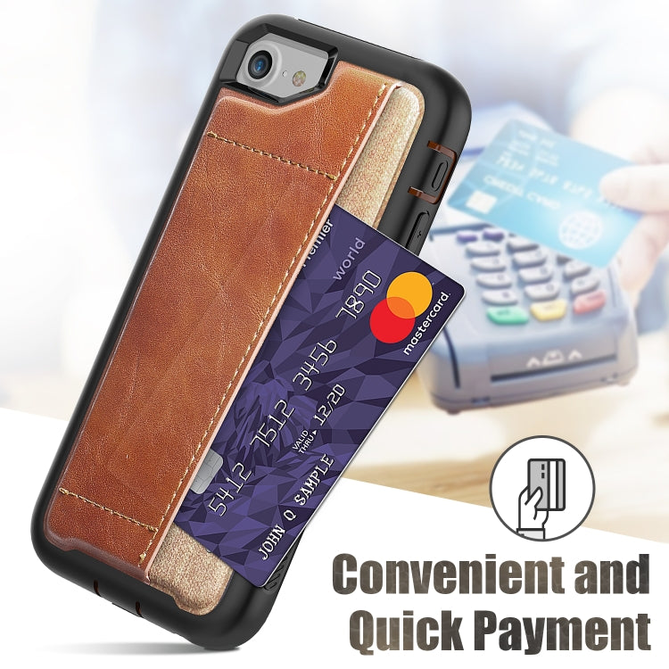 For iPhone SE 2022 / SE 2020 / 8 / 7 Shockproof PC + TPU + PU Leather Protective Case with Card Slot