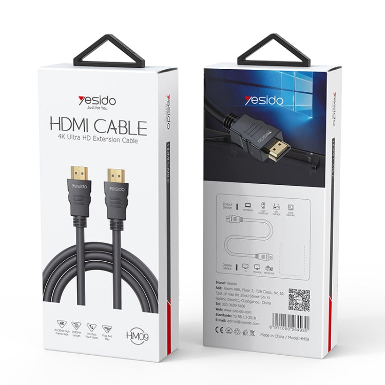 Yesido HM09 HDMI Male to HDMI Male HD Adapter Cable, Length:1.5m