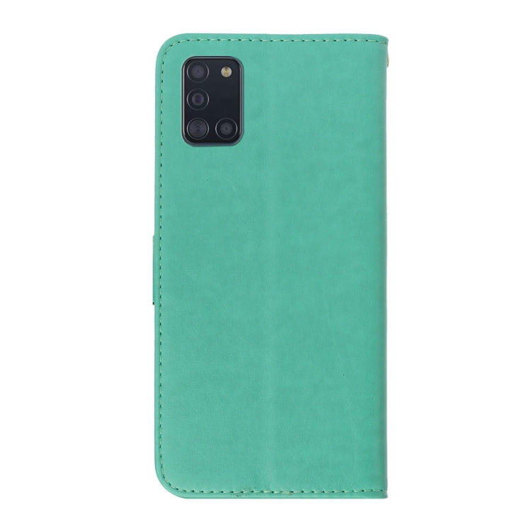 For Samsung Galaxy A31 Diamond Encrusted Butterflies Embossing Pattern Horizontal Flip Leather Case with Holder & Card Slots & Wallet &  Lanyard
