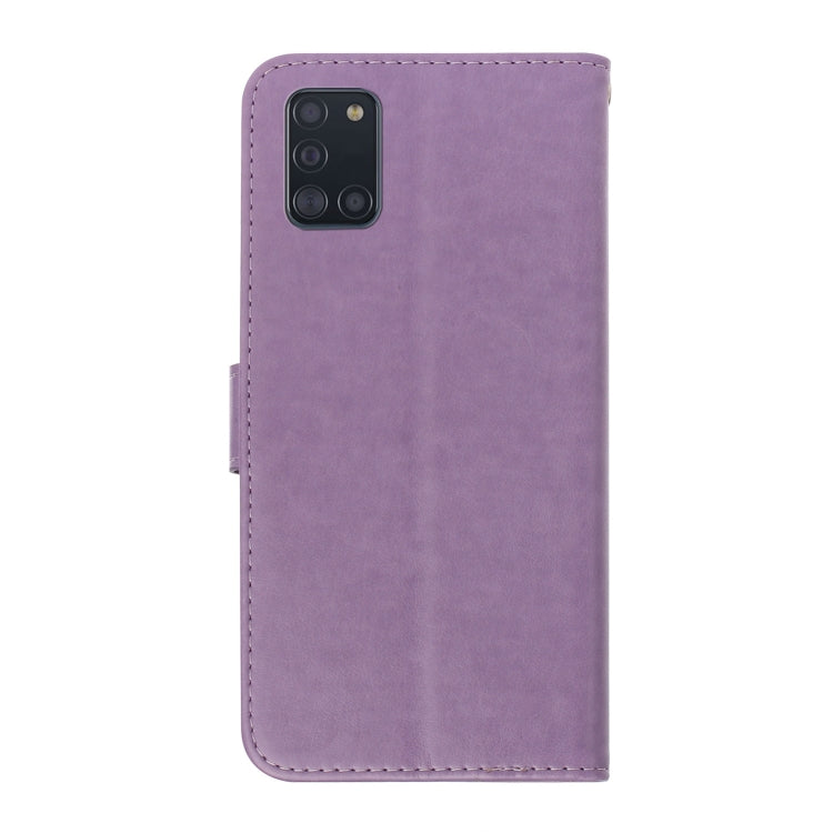 For Samsung Galaxy A31 Diamond Encrusted Butterflies Embossing Pattern Horizontal Flip Leather Case with Holder & Card Slots & Wallet &  Lanyard