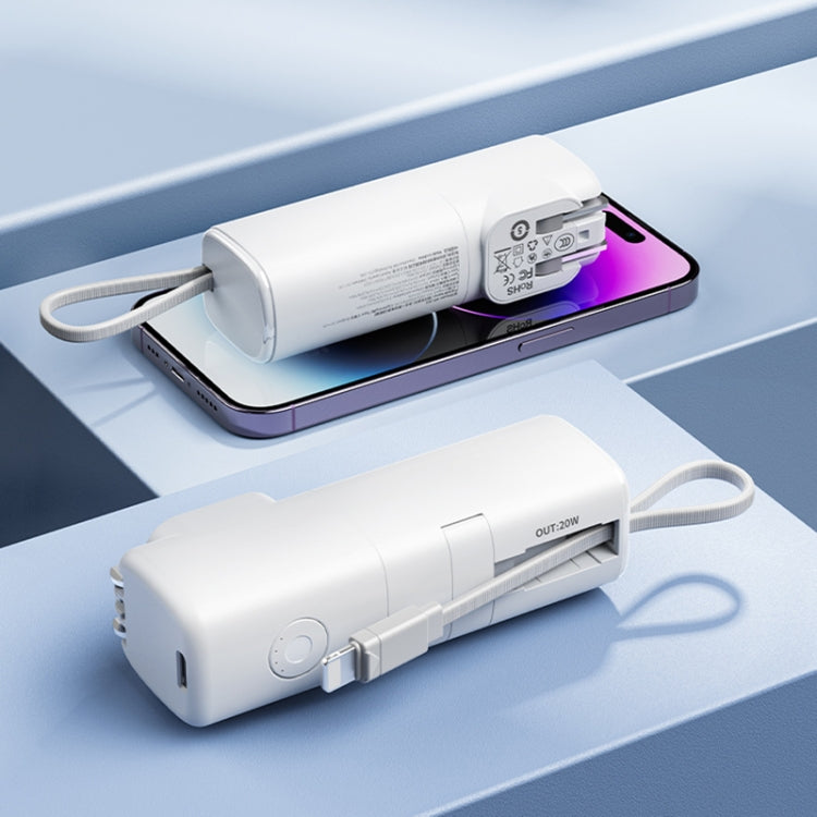 WK WP-393 18W 5000mAh Power Bank with Cable, Plug : CN Plug(White)
