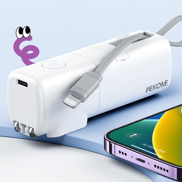 WK WP-393 18W 5000mAh Power Bank with Cable, Plug : CN Plug(White)
