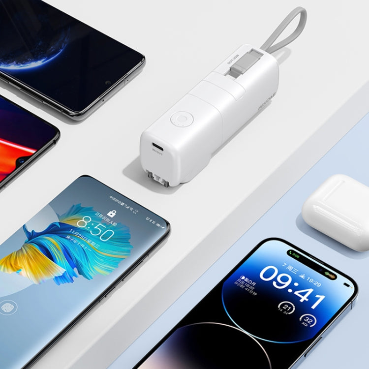 WK WP-393 18W 5000mAh Power Bank with Cable, Plug : CN Plug(White)