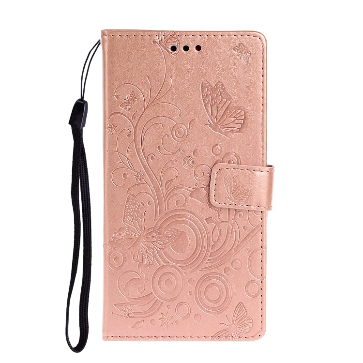 For Huawei Y7P / P40 lite E Pressed Printing Butterfly Pattern Horizontal Flip Leather Case with Holder & Card Slots