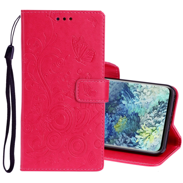 For Samsung Galaxy A31 Pressed Printing Butterfly Pattern Horizontal Flip Leather Case with Holder & Card Slots