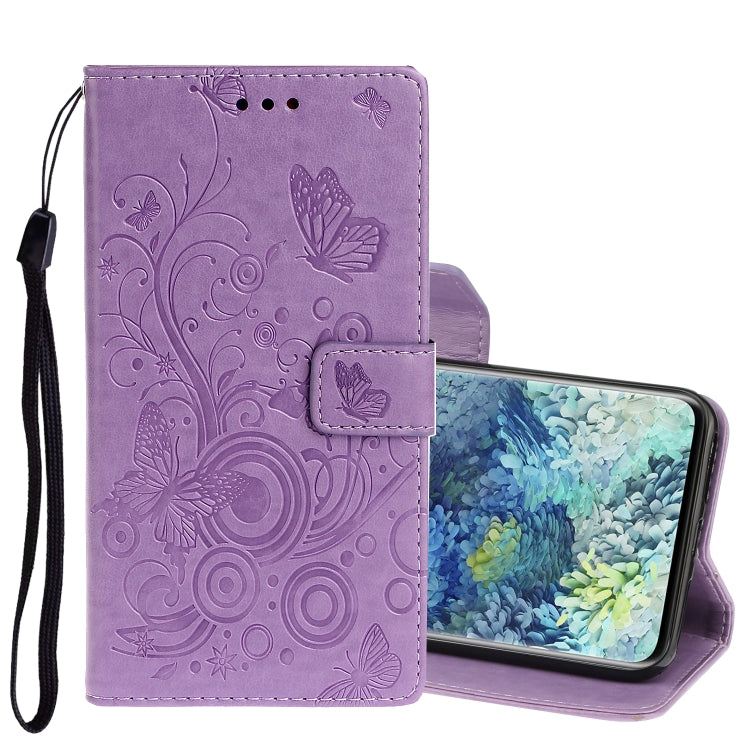 For Samsung Galaxy A31 Pressed Printing Butterfly Pattern Horizontal Flip Leather Case with Holder & Card Slots