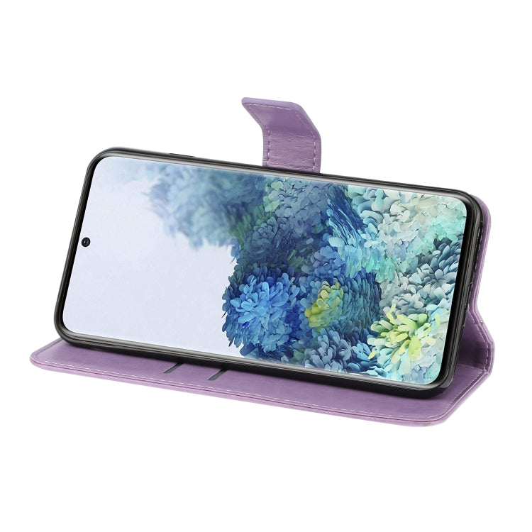 For Samsung Galaxy A31 Pressed Printing Butterfly Pattern Horizontal Flip Leather Case with Holder & Card Slots