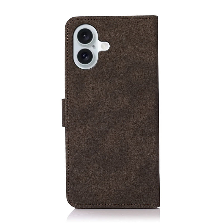 For iPhone 16 Plus KHAZNEH Matte Texture Leather Phone Case