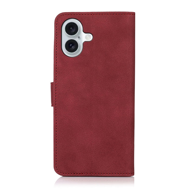 For iPhone 16 KHAZNEH Matte Texture Leather Phone Case