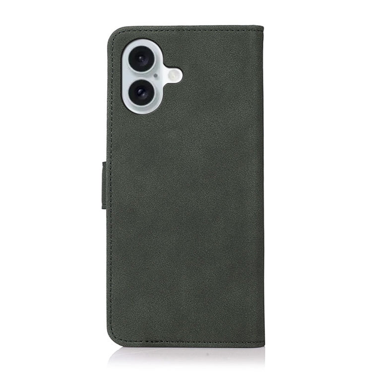 For iPhone 16 KHAZNEH Matte Texture Leather Phone Case