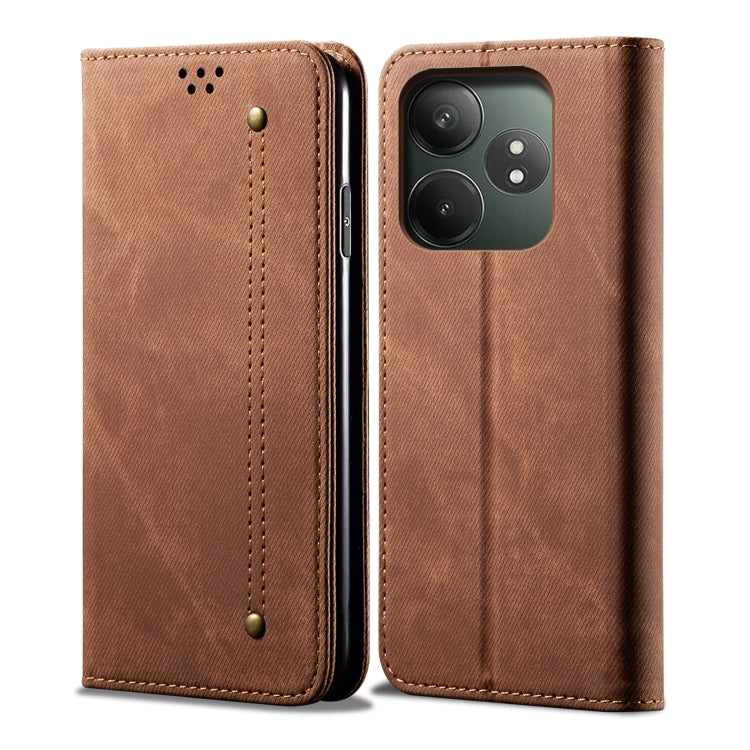 For Realme GT 6T 5G Global Denim Texture Flip Leather Phone Case