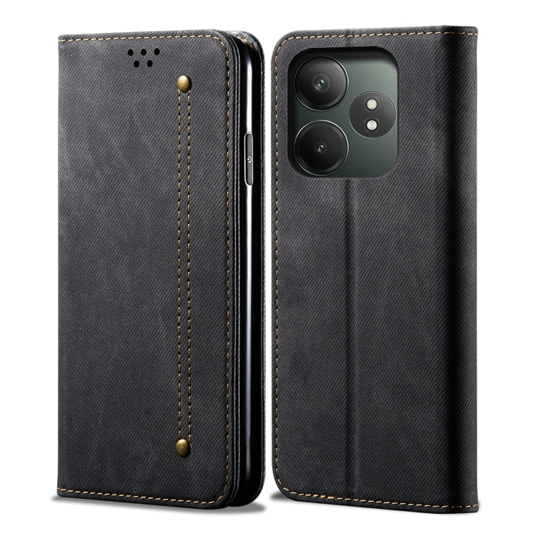 For Realme GT 6T 5G Global Denim Texture Flip Leather Phone Case