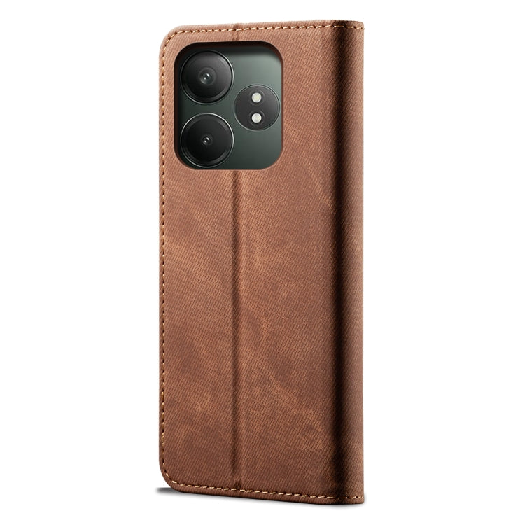 For Realme GT 6 5G Global Denim Texture Flip Leather Phone Case