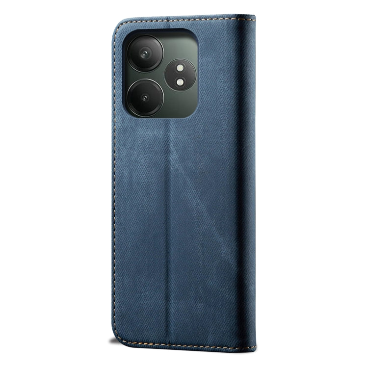 For Realme GT 6 5G Global Denim Texture Flip Leather Phone Case