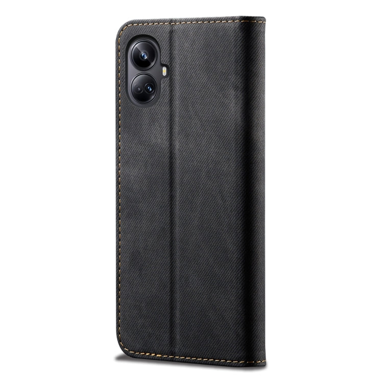 For Realme 10 Pro+ Denim Texture Flip Leather Phone Case