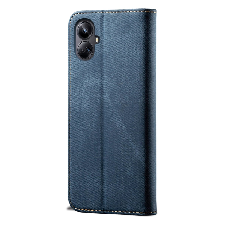 For Realme 10 Pro+ Denim Texture Flip Leather Phone Case