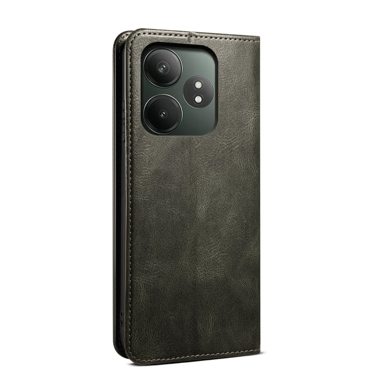 For Realme GT 6 5G Global Oil Wax Crazy Horse Texture Leather Phone Case