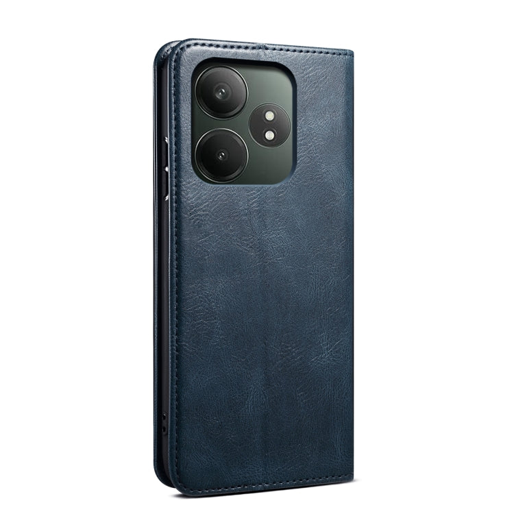 For Realme GT 6 5G Global Oil Wax Crazy Horse Texture Leather Phone Case