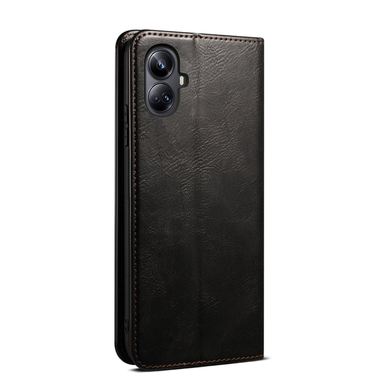 For Realme 10 Pro+ Oil Wax Crazy Horse Texture Leather Phone Case