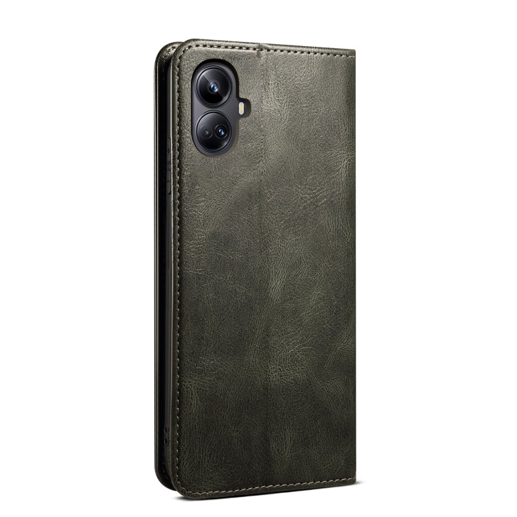 For Realme 10 Pro+ Oil Wax Crazy Horse Texture Leather Phone Case