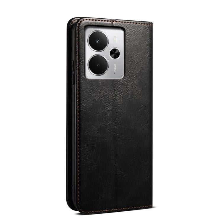 For Realme 14 5G Global Oil Wax Crazy Horse Texture Leather Phone Case